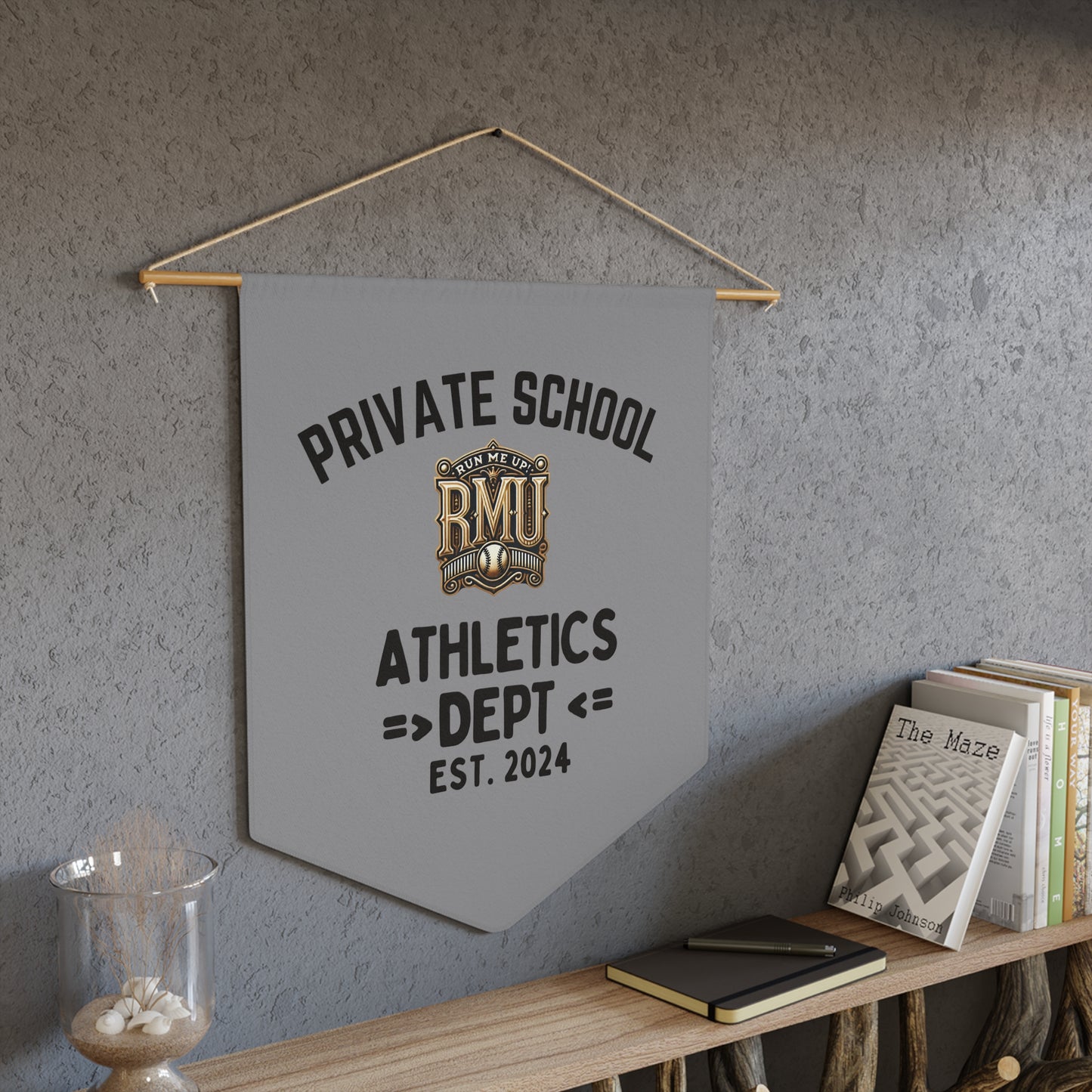 Personalized School Athletics Pennant - Custom Wall Decor for Sports Enthusiasts