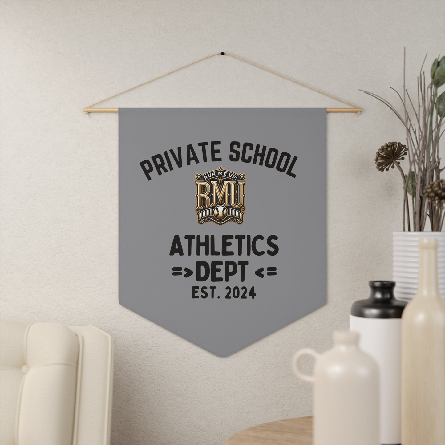 Personalized School Athletics Pennant - Custom Wall Decor for Sports Enthusiasts