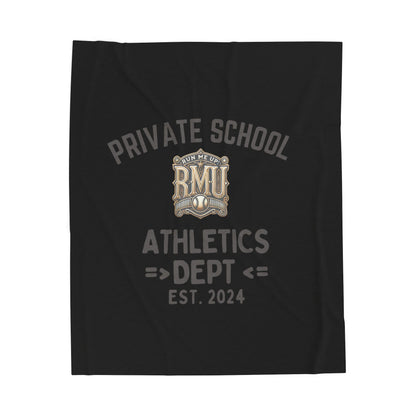 Custom Velveteen Plush Blanket - Cozy Private School Athletics Design