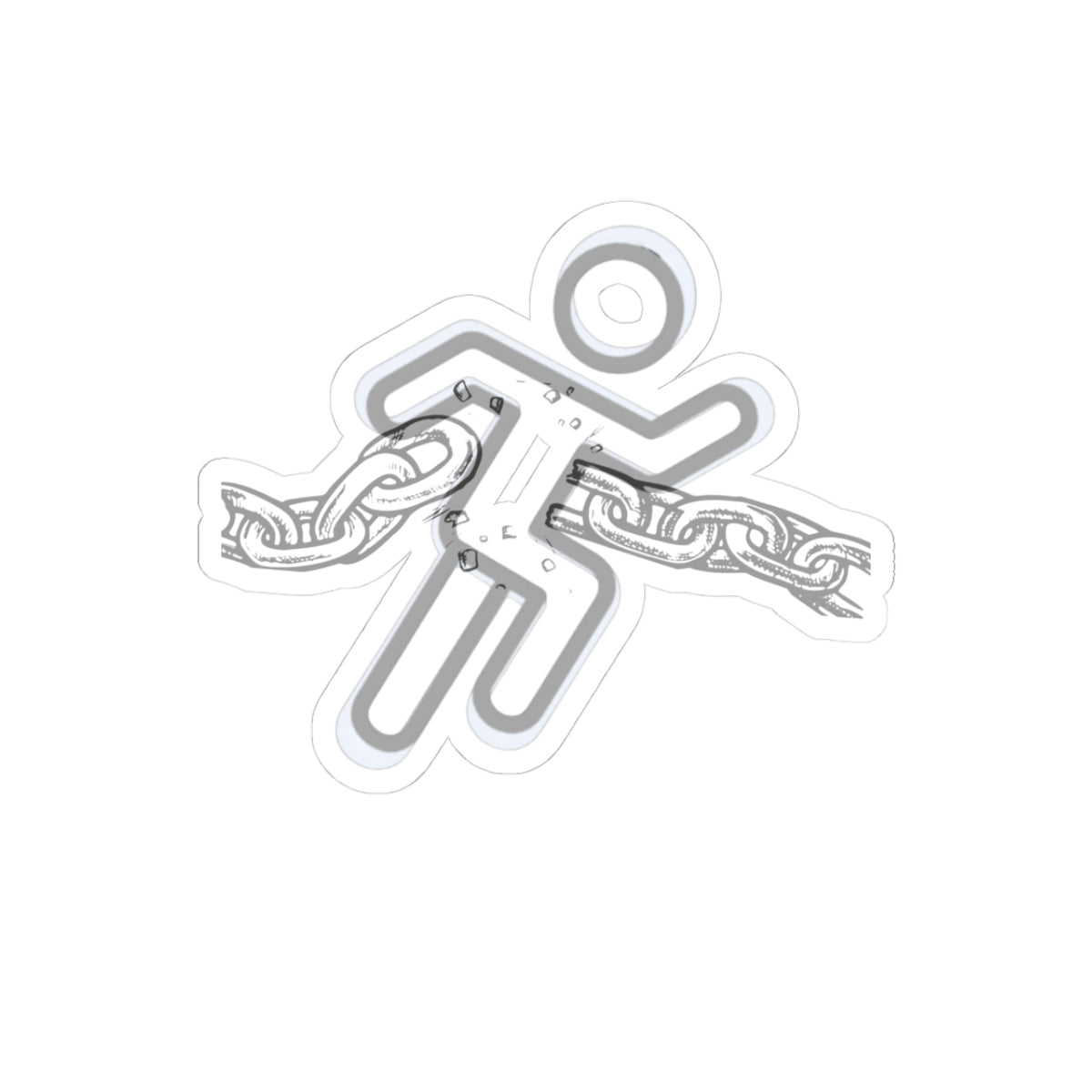 Chained Freedom Kiss-Cut Stickers | Empowering Art for Journals, Laptops, Water Bottles, Gifts, and Creative Projects