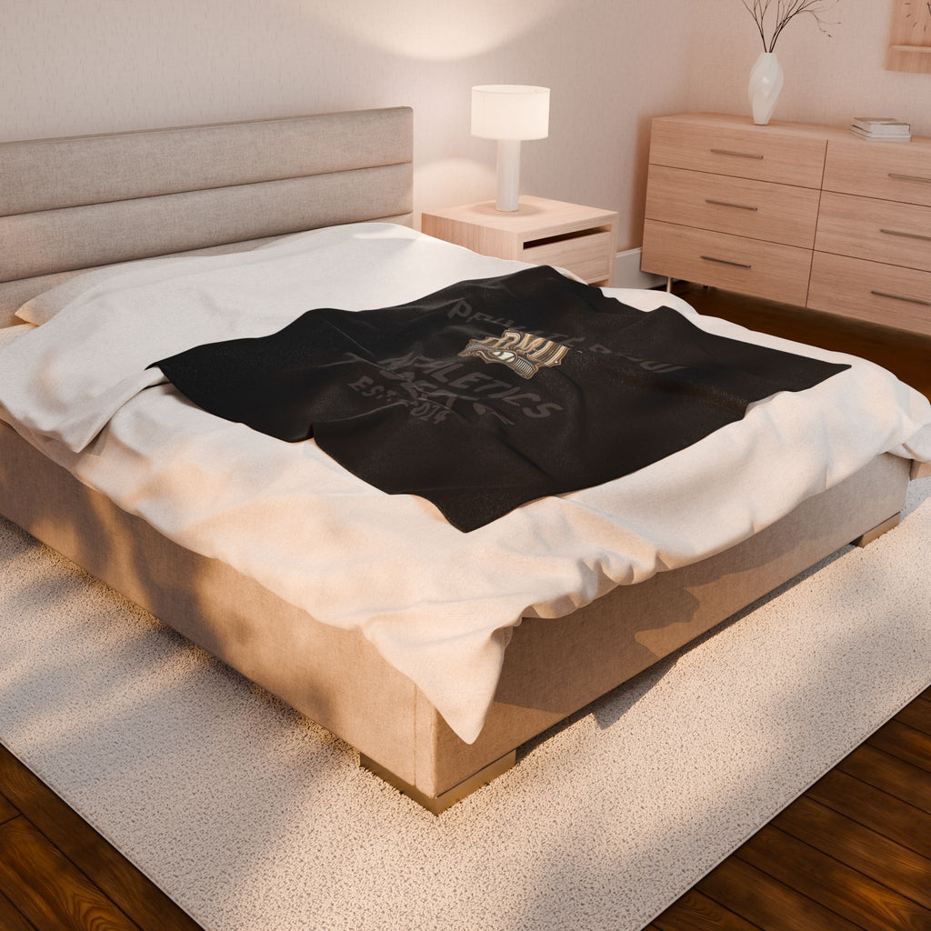 Custom Velveteen Plush Blanket - Cozy Private School Athletics Design